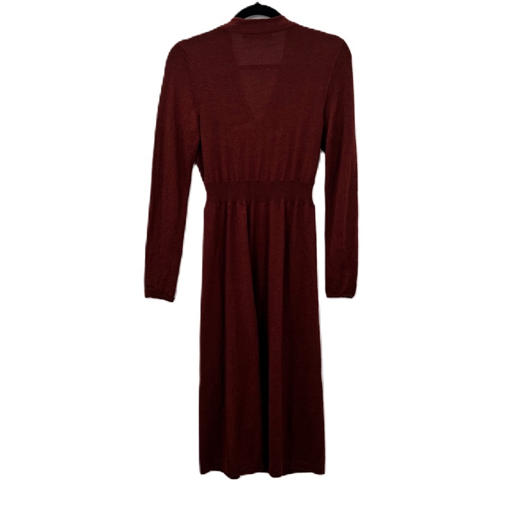 Peruvian Connection Women's Rust Long-Sleeve Wrap Dress - Picture 3 of 9